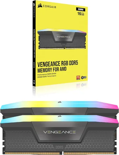 Miniatura 6 de CORSAIR VENGEANCE RGB DDR5 64 GB (2 x 32 GB) DDR5 6000 MHz CL40 AMD EXPO Intel XMP iCUE Memoria de computadora compatible - Gris (CMH64GX5M2B6000Z40)