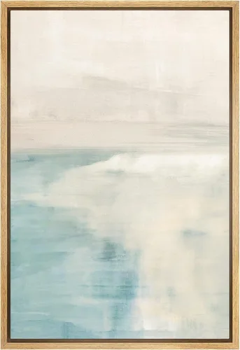 Miniatura 33 de SIGNWIN Lienzo enmarcado para pared, nubes blancas sobre el mar azul marino, pintura al óleo del océano costero, primer plano abstracto, moderno