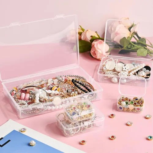 Miniatura 5 de Mauproy Paquete de 24 recipientes de almacenamiento de plástico pequeños de tamaños mixtos, mini cajas organizadoras rectangulares para artículos