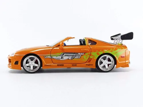Miniatura 3 de Jada Fast & Furious Toyota Supra 1995 de Brian Modelo de fundición a presión – Escala 1:24 Auto de fundición a presión duradero – Incluye figura