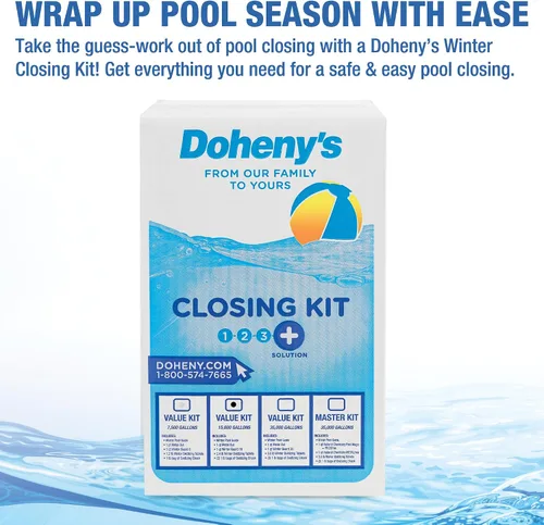 Miniatura 2 de Kit de cierre de piscina definitivo de Doheny’s, productos químicos de mantenimiento para piscinas sobre el suelo y al nivel del suelo, incluye