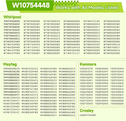 Miniatura 4 de W10754448 Embrague de lavadora compatible con Whirlpool Maytag Kenmore Crosley, pieza de repuesto W10447973 W10817398 W10905022 AP5956756 3452770