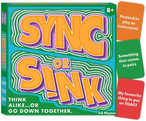 Sincronizar o hundir: divertido juego de cartas familiar para niños, adolescentes y adultos, desafío de pareja de ritmo rápido, divertido favorito