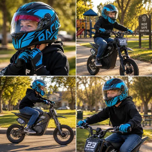 Miniatura 2 de Casco de motocicleta de cara completa para niños, casco de motocicleta para niños, motocross, ATV, motocross, 4 ruedas, Street Racing Offroad, casco