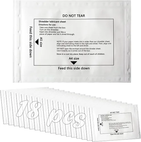 Miniatura 7 de Paquete de 28 hojas lubricantes para trituradoras de papel, trituradoras de papel, hoja de limpieza y afilado de aceite para trituradoras de papel