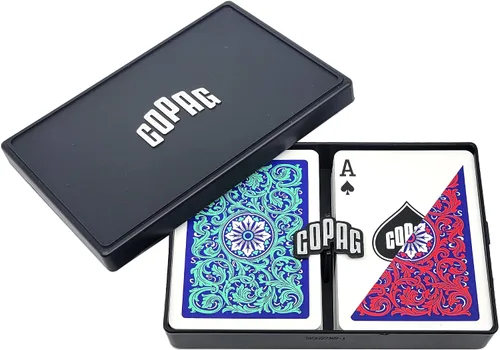 Miniatura 2 de Copag 1546 Neoteric Design - Juego de cartas 100% de plástico, tamaño de póquer (estándar) verde/rojo (índice jumbo, 1 juego)