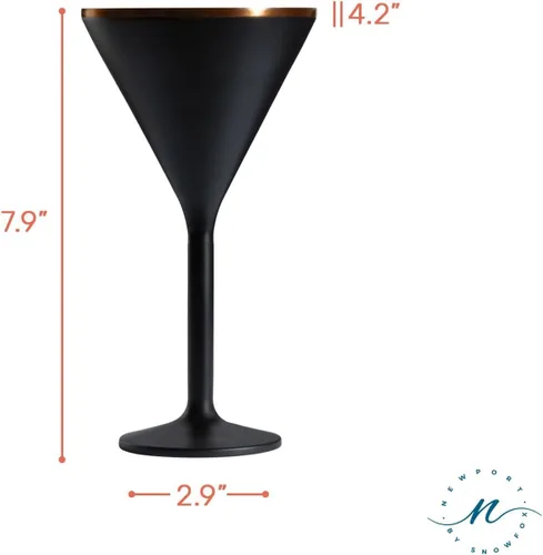Miniatura 2 de NEWPORT Stemware Collection Premium Vacuum Insulated Stainless Steel Martini Glasses, Lightweight Margarita Glasses, Unbreakable & Stay Cold