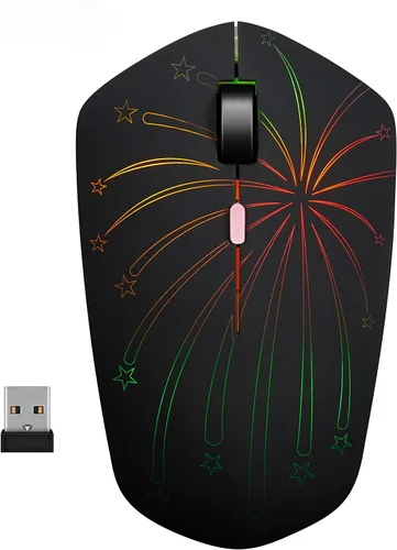 Ratón inalámbrico recargable, retroiluminado alimentado por batería de polímero de litio, sensor óptico, receptor Nano USB, velocidad DPI de 3