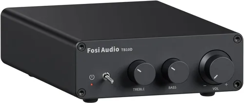 Fosi Audio TB10D Amplificador Estéreo de 2 Canales, Clase D Mini Amplificadores de Potencia Integrados 600W para Altavoces Pasivos/Bass Shaker,