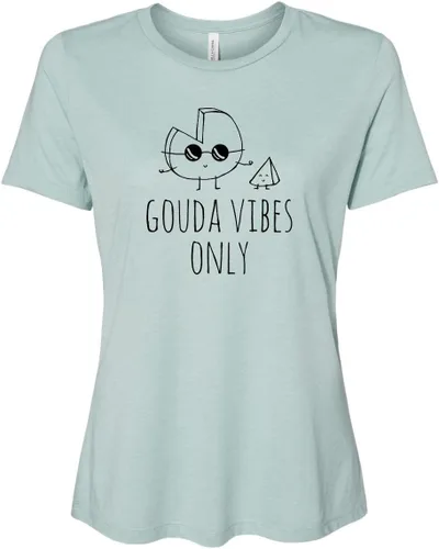 Miniatura 6 de Cute Women's Screen Printed Crew Neck Tee, Shirts With Sayings, Dusty Blue or Olive