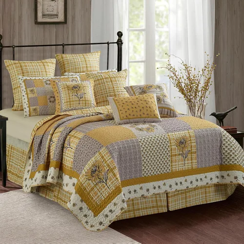Miniatura 23 de Virah Bella Juego de ropa de cama King Lodge de 3 piezas, juego de edredón reversible rústico con fundas de almohada decorativas, panel familiar