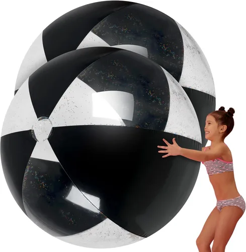 Miniatura 9 de Ceenna 2 Piezas Pelotas de Playa Gigantes de 60 Pulgadas Pelotas Inflables Grandes de Juguete para Piscina Juguetes de Natación de Verano Fiestas