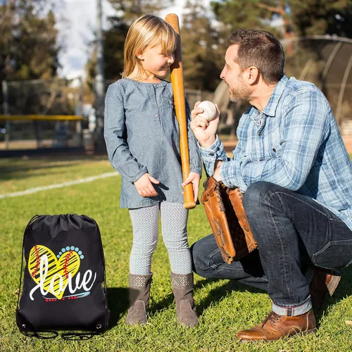 Miniatura 7 de Softball Drawstring Bags Softball Drawstring Backpack Sport Pack Cinch Sack Shoulder Bag