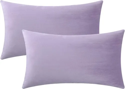 Miniatura 43 de Jeneoo Cómodas fundas de almohada de terciopelo suaves y gruesas para niños, para sofá, fundas de cojín decorativas sólidas cuadradas para Lavanda