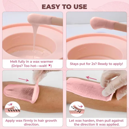 Miniatura 9 de Cuentas de cera de 2.5 libras, cuentas de cera dura adecuadas para bikini brasileño y cabello grueso, cera dura para piel sensible para depilación