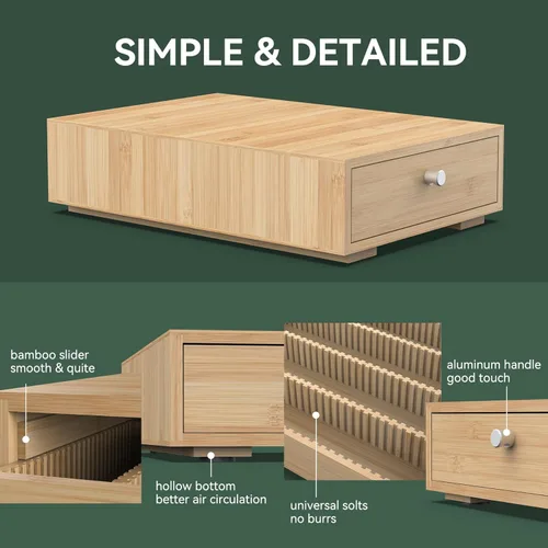 Miniatura 5 de Para cápsulas Nespresso Vertuo (NV140) – Cajón de cápsulas de café de bambú premium, soporte organizador de 40 cápsulas grandes o 52 pequeñas