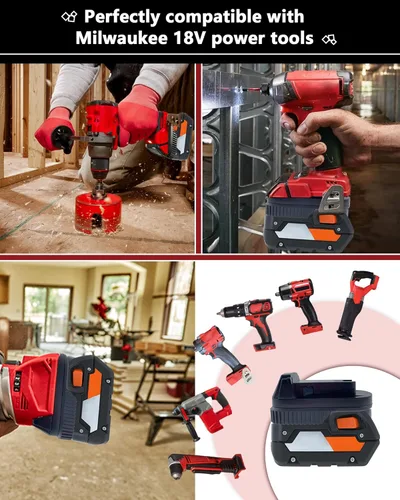 Miniatura 4 de TPDL Adaptador para batería Ridgid AEG de 18 V a herramientas inalámbricas Milwaukee M18 de 18 V, uso para baterías Ridgid de plataforma de 18 V