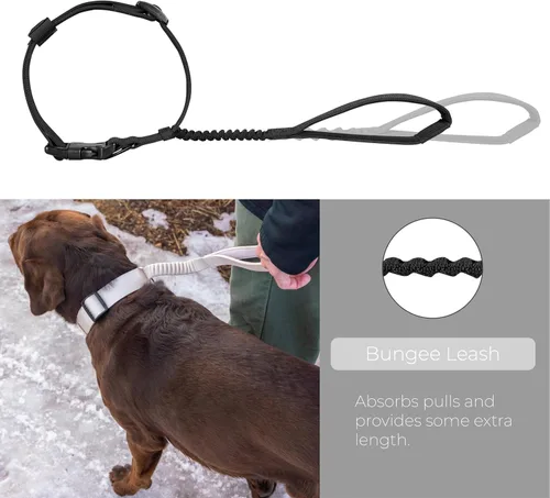 Miniatura 3 de TUG Collar de agarre Correa de tráfico integrada magnéticamente unida para un control rápido (mediano/negro)