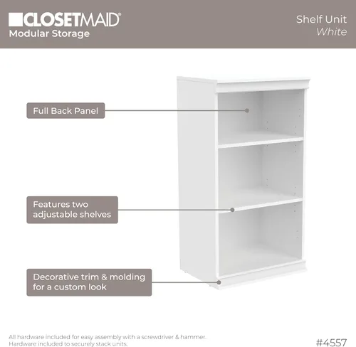 Miniatura 4 de ClosetMaid - Unidad de almacenamiento modular apilable de 3 estantes, color arena