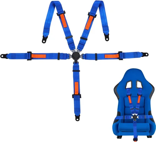 Miniatura 9 de Yakitoko Universal Arnés de Seguridad de 5 Puntos, 2 Pulgadas, Compatible con Go Kart, UTV, ATV, Carreras, Negro