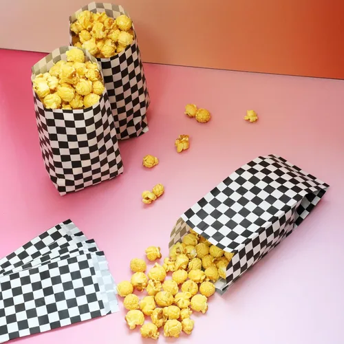 Miniatura 3 de 100 bolsas de papel para palomitas de maíz, para porciones individuales, pequeñas bolsas de palomitas de maíz desechables para fiestas, aperitivos