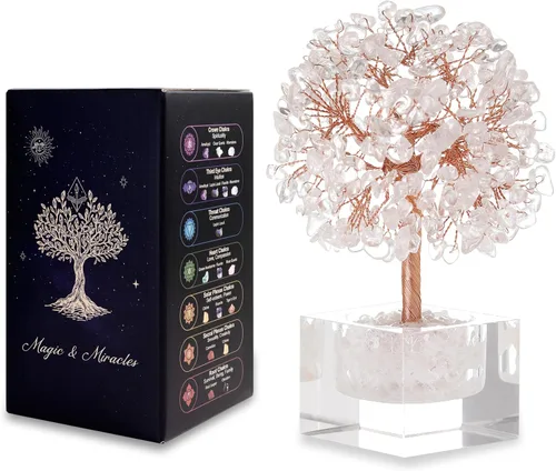 Miniatura 11 de Árbol de la vida de cristal de amatista, decoración de escritorio de oficina en casa, árbol bonsái hecho a mano para calmar, curación espiritual
