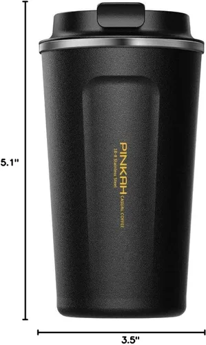 Miniatura 7 de Taza de viaje al vacío de 12 onzas para bebidas heladas/bebidas calientes, taza de café aislada de acero inoxidable de doble pared, taza de café