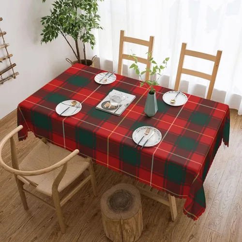 Miniatura 13 de Mantel rectangular de Clan Macpherson a cuadros escoceses, resistente a cuadros, lavable, mantel decorativo para comedor, interior y exterior