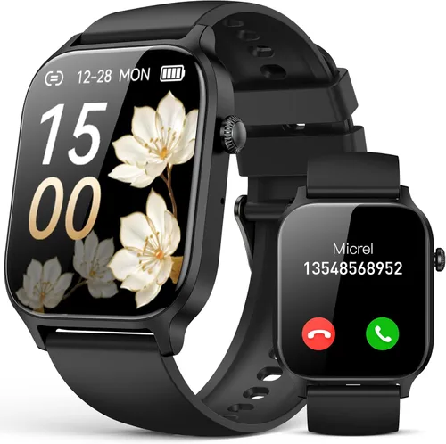 Reloj inteligente para hombres y mujeres, contador de pasos de sueño (negro, 1.81)