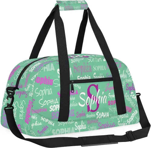 Miniatura 3 de Las muchachas de encargo del gimnasio del bolso de la danza de los deportes de la gimnasia personalizada, nombre clasificado del bolso de la noche