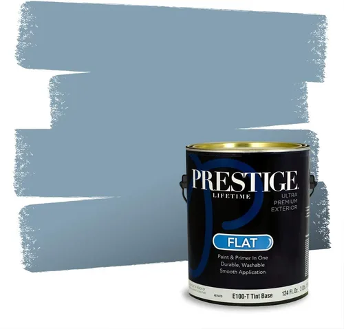 Miniatura 18 de Pintura Exterior + imprimación PRESTIGE, todo-en-uno, 1 galón, acabado mate, color comparable al Valspar* Royal Gray* VS151-Gris real