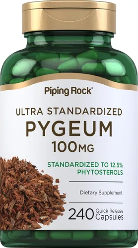 Piping Rock Pygeum | 100 mg | 240 cápsulas | Suplemento para hombres y mujeres | Extracto de corteza de Pygeum Africanum | Fitoesteroles ultra