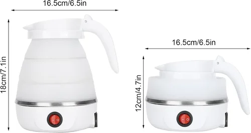 Miniatura 5 de Hervidor eléctrico plegable de viaje de 20.3 fl oz, hervidor eléctrico de silicona de grado alimenticio, hervidor eléctrico pequeño agua de Azul