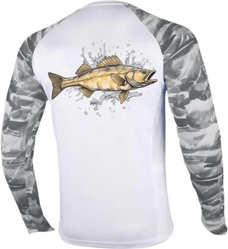 Miniatura 60 de Palmyth - Camiseta de pesca para hombre, con manga larga, protección solar ultravioleta FPU 50+, con bolsillo