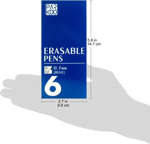 Miniatura 7 de ParKoo Bolígrafos de gel retráctiles borrables, punta fina de 0.028 in, desaparece el error, tinta azul para tomar notas y crucigramas, paquete de 6