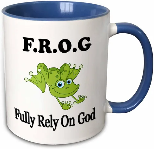 Miniatura 11 de 3dRose - Rana confía plenamente en dios - Taza - (taza-149833-4)