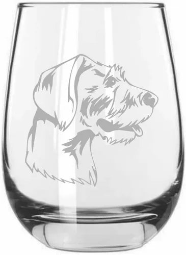 Miniatura 83 de Sakhalin Husky Dog - Copa de vino grabada personalizada de 15.25 onzas sin tallo