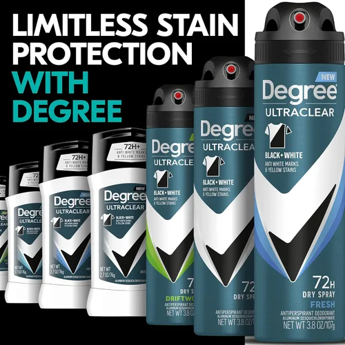 Miniatura 9 de Desodorante antitranspirante Degree Men MotionSense, spray seco, UltraClear negro + blanco, 3.8 onzas, paquete de 3