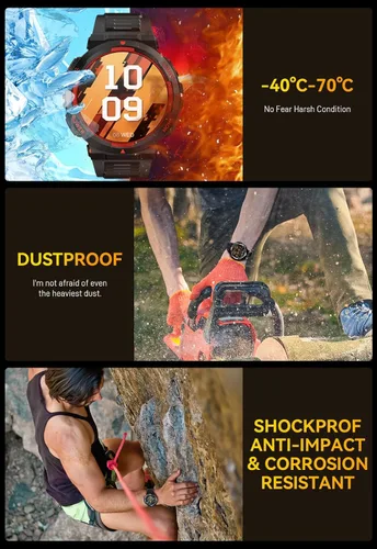 Miniatura 4 de Military Smart Watch for Men with LED Flashlight Tactical Smart Watch 1.53”HD Screen Rugged Smartwatch 3ATM Waterproof 100+ Sports Fitness Tracker
