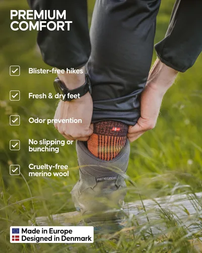 Miniatura 3 de DANISH ENDURANCE Paquete de 3 calcetines de senderismo ligeros de lana merino para hombres, mujeres y niños