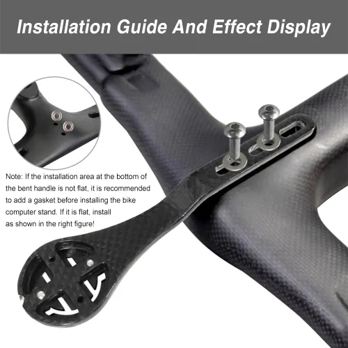 Miniatura 5 de Manija de montaje para computadora de bicicleta, peso doblado integrado de fibra de carbono para ojo de gato Bryton Series Computer Extend Bracket