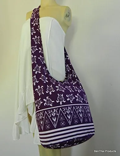 Miniatura 3 de BTP - Bolso bandolera para mujer, estilo hippie Hobo, algodón tailandés, estilo bohemio, tamaño grande