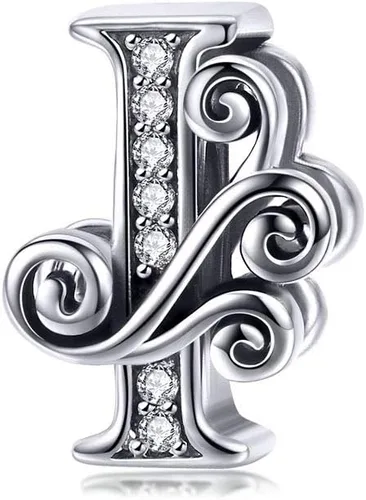 Miniatura 66 de BETTY&SARAH dije de plata esterlina 925 con forma de letra, para pulseras Pandora, letra del alfabeto, joya, regalo para mujer