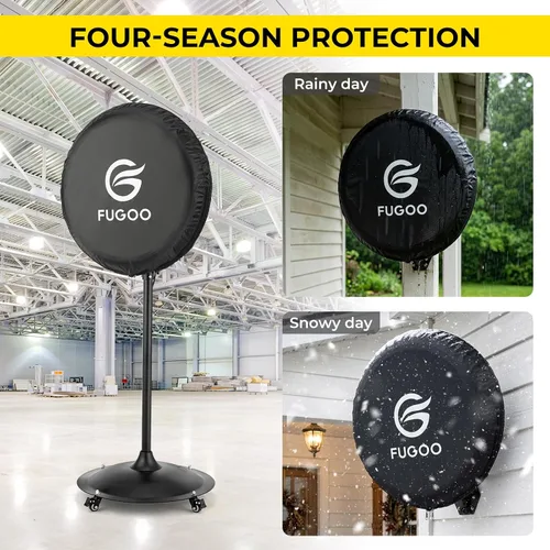 Miniatura 2 de Cubierta de ventilador de exterior impermeable resistente para ventiladores de pedestal y montaje en pared de 30 pulgadas, color negro