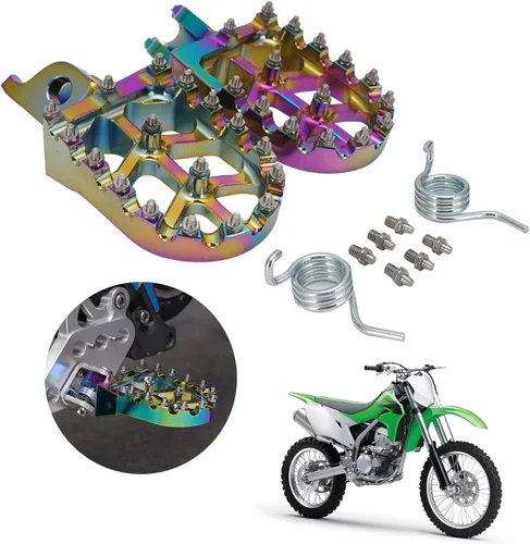 AnXin Estriberas Reposapiés Pedales de Pie Apoyos CNC MX para KLX300 KLX300R KLX300SM 97-07 20-24 KLX250 06-20 KLX250S 09-14 KLX250R 94-96 KLX650