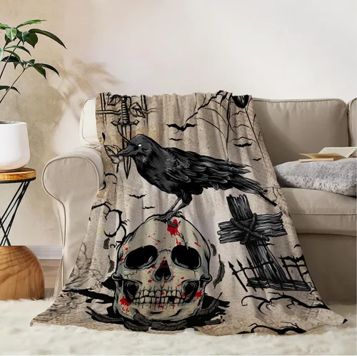 Miniatura 9 de YeeJu Manta de Halloween con diseño de calabaza y gato negro, manta de bebé pequeña para regazo, bebé, bebé, cuna, carriola, acogedora, suave