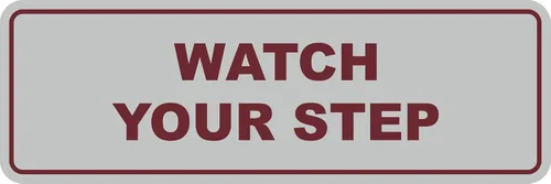 Miniatura 48 de Signs ByLITA Letrero estándar para pared o puerta con texto en inglés «Watch Your Step», señalización de salud y seguridad (negro), mediano
