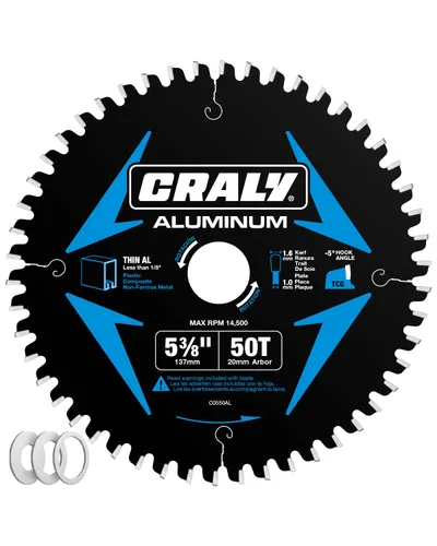 Miniatura 14 de CRALY Hoja de sierra circular de corte de aluminio y metal no ferroso de 12 pulgadas, 100 dientes, eje de 1 pulgada, punta de carburo, corte fino