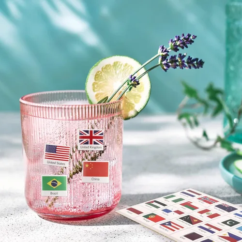 Miniatura 6 de 960 calcomanías de bandera del mundo, 192 banderas de países del mundo, mini calcomanías de bandera nacional para planificador escolar, álbum