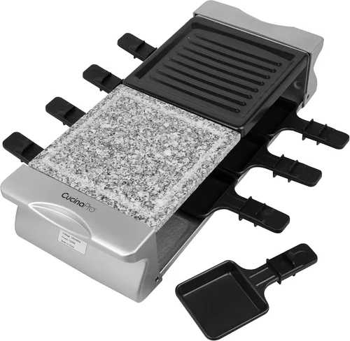 Miniatura 8 de Parrilla de mesa eléctrica de raclette de queso con placa antiadherente y piedra de cocina, barbacoa coreana sin humo para interiores para 8